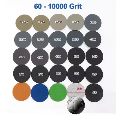 £1.62 • Buy Wet And Dry Sanding Discs 25 50 75 100mm Sandpaper Hook & Loop Pads 60-10000Grit
