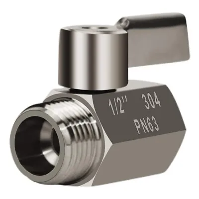 304 Stainless Steel Mini Ball Valve(1/2 Inch Female X Male) NPT Thread Water • $11.14