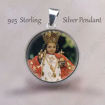 $42.23 • Buy Santo Nino De Cebu Catholic Medal Child Jesus 925 Sterling Silver Pendant NEW