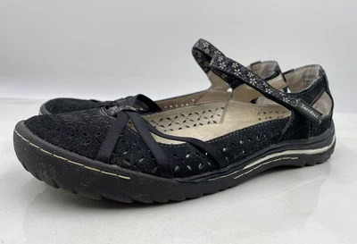 $32.95 • Buy Jambu Womens Black Suede Cherry Blossom Mary Jane Comfort Shoes Sz 9M