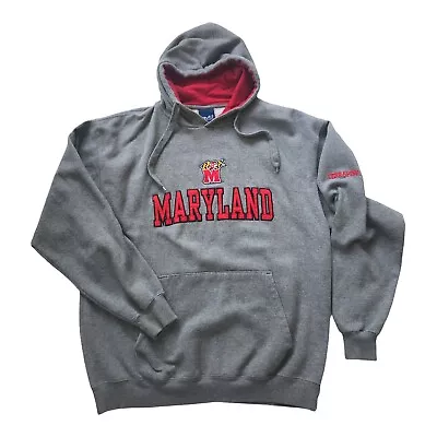 MARYLAND Terrapins Hoodie Sweatshirt Size LG Twill Letters EUC • $24