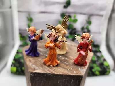 A Set  Of 4 Vintage Miniature Christmas Plastic Angels Figures 1.5  Tall • $10