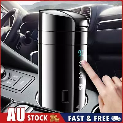 12V-24V Travel Coffee Mug Warmer Digital LCD Display Thermos Cup Stainless Steel • $34.39