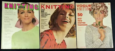 Vintage Vogue Knitting Magazines LOT Of 3 1960s • $34.95