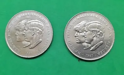 ROYAL WEDDING 1981 CHARLES AND DIANA COMMEMORATIVE CROWN X 2 • £3.99