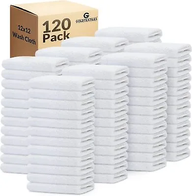 Washcloth Towel 12x12 White Cotton Blend Extra Absorbent Fabric Towels Bulk Pack • £56.86