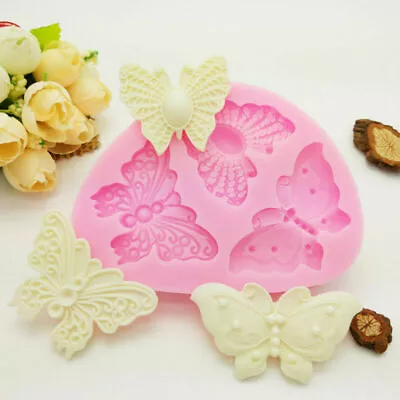 3D Butterfly Silicone Mould Fondant Chocolate Cake Decorating Baking Mould DIY • £3.99