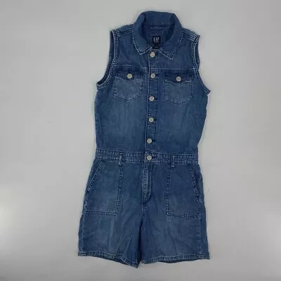 Gap Shorts Overalls Girl XL Blue Denim Tank Jumpsuit Casual Outdoors Youth Kid • $2.49