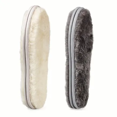 2 Pairs Genuine Sheepskin Wool Pads Winter Thick Insoles Shoe Inserts For Boots • $17.82