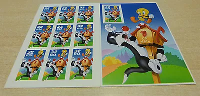 3204 SYLVESTER & TWEETY FULL MINT SHEET Of 10 • $8.65