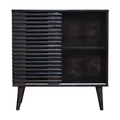 Japanese Cabinet Ash Black Solid Wood Storage Unit Contemporary Unique 2 Shelves • £398