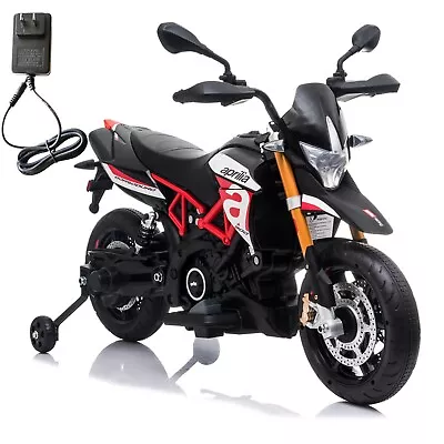 TOBBI 12V Ride On Dirt Bike Kids Electric Aprilia Motorcycle W/Training Wheels • $129.98