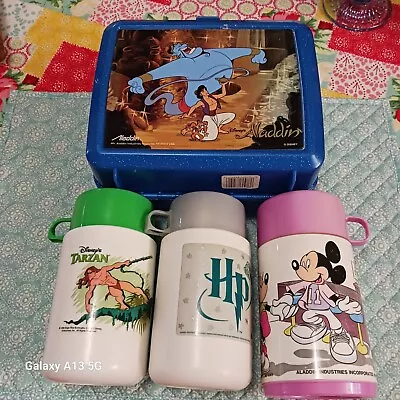 Disney Thermos Mickey & Minnie Mouse Tarzan Harry Potter &Aladdin Lunch Box • $25