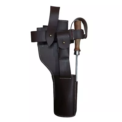 German C96 Broomhandle Mauser Brown Leather Holster W/Cleaning Rod A987 • $106.25