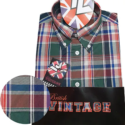 Warrior UK England Button Down Shirt MAYTONE Slim-Fit Skinhead Mod Retro • £34.90