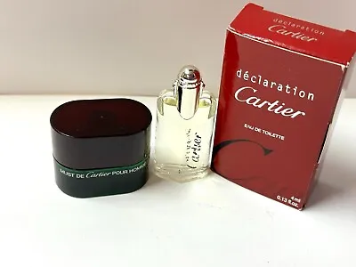 Lot Of 1  X MUST DE CARTIER 7.5 Ml+ 1 X  DECLARATION By Cartier ( Men ) 0.13 Oz • $39.99