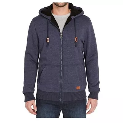 Buffalo David Bitton Men's Sherpa Lined Zip-Up Hoodie Blue • $32.99