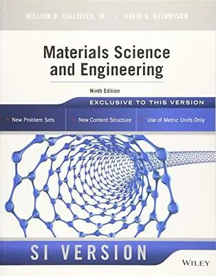 Materials Science And Engineering By Rethwisch David G. Book The Cheap Fast • £60.99