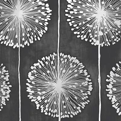 Dandelion Wallpaper Black / Silver - Muriva J04219 • $30.67