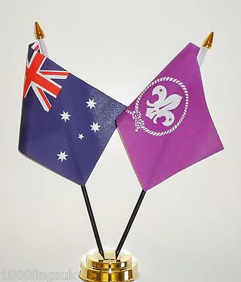 Australia & International Scouting Double Friendship Table Flag Set • £9