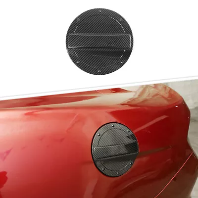 1x Gas Door Tank Cover Fuel Filler Cap Trim For Ford Mustang 2015+ Carbon Fiber • $21.49