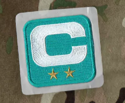 $14.99 • Buy 2022 MIAMI Dolphins CAPTAINS TWO-⭐⭐-2-STAR WHITE C AQUA BLUE Stick-on C-PATCH