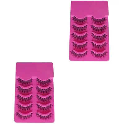  10 Pairs À Main En Le Compact Fake Eyelashes Natural Look DIY Extension • £9.69