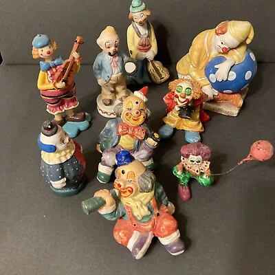 Lot Of 9 Vintage Ceramic Clown Figurines-B • $20