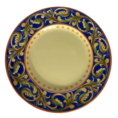 Set Of Four Pfaltzgraff Villa Della Luna 2004 Dinner Plates Orange Blue Tuscan • $49.97