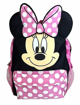 Disney Minnie Mouse Face Back To School Backpack 12  Small Bag With Ear • $19.99
