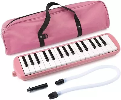 Air Piano Keyboard 32 Key Melodica Instrument With Mouthpiece Pink Plastic • $29.99