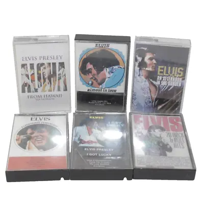 Elvis Presley (6) Cassette Tape Lot I Got Lucky Aloha From Hawaii Almost In Love • $13.75