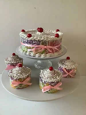 Fake Artificial Cakes Floral Cake & Cupcake Set • £16