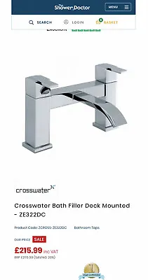 £165 • Buy Crosswater Bath Filler  ZEYA  ZE322DC  RRP  £349