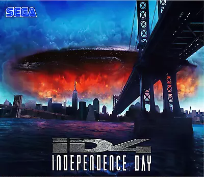 SEGA Independence Day Pinball Machine Translite  Awesome ARTWORK CUSTOM #2 • $84.95