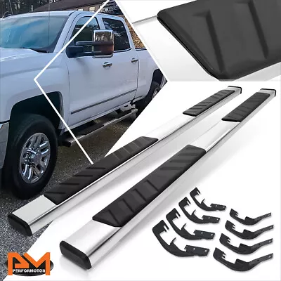 For 07-19 Silverado/Sierra Crew Cab 5  Side Step Nerf Bar Running Board Chrome • $129.89