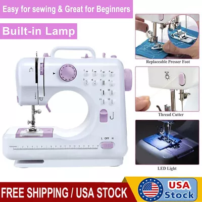 Electric Sewing Machine Portable Crafting Mending Machine 12 Built-In Stitches • $32.38