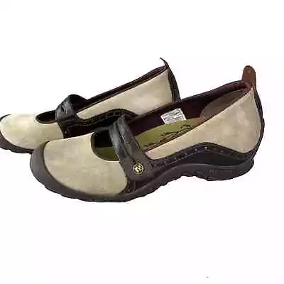 Merrell Plaza Bandeau Mary Jane Suede Leather Shoe Women Sz 6.5 Beige Comfort  • $27.99