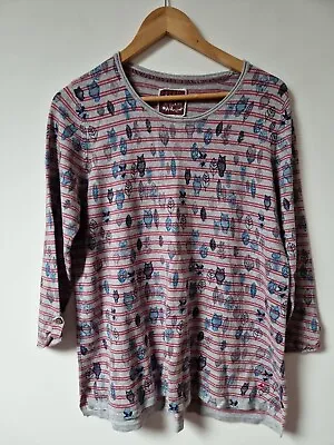 £18.99 • Buy Mantaray Owl Leaf Striped Cotton Thin Knit Jumper Top Size 16
