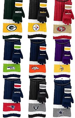 $29.99 • Buy NFL Team Knit Scarf & Gloves Gift Set (100% Authentic Licensed)
