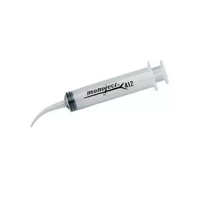 Kendall 8881412012 Monoject #412 Irrigation Syringes 12 CC Curved Tip 50/Bx • $40.11