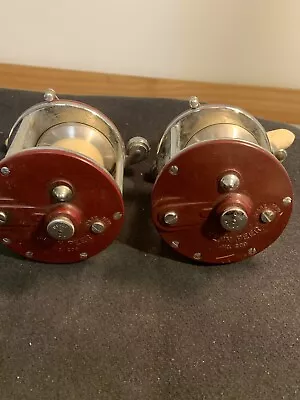 Pair Vintage PENN PEER No. 209. Burgundy. Fishing Reel. Smooth Operation. • $18.50