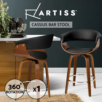 $119.95 • Buy Artiss Bar Stools Wooden Bar Stool Swivel Kitchen Dining Chairs Leather Black