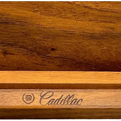Vtg Cadillac Business Card Holder Wooden Photo Paperweight Desk Engraved Wood 6  • $17.99