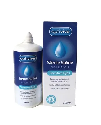 Optivive Sterile Saline Solution Sensitive Eye  Rising & Storing Contact Lenses • £7.79