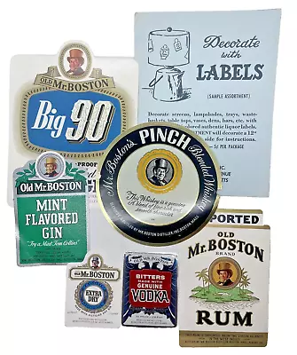 1964 Old Mr Boston Distiller Decorative Labels Never Used In Original Packet NEW • $8.47