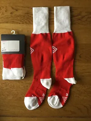 Umbro Football Socks Colour Red & White Size Large Boy Size 3-6 • £3.50