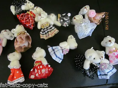 £3.95 • Buy 1 X TINY DOLL'S HOUSE JOINTED TEDDY BEAR MOBILE CHARM JEWELS DIAMONTE 4cm TALL