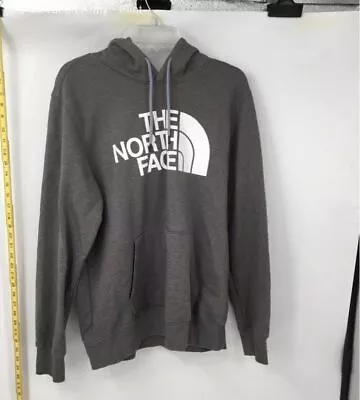 The North Face Mens Gray Drawstring Long Sleeve Pullover Hoodie Size Large • $9.99