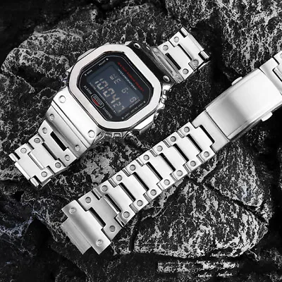 Strap &Case Metal Mod Kit For Casio G-SHOCK DW5600 GWM5610 Bezel Watch Band • $23.59